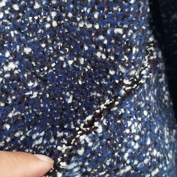 Hugo Boss Julira Tweed Suit Jacket In Pilot Fantasy Fringe Collar Sz 10 - Picture 7 of 15